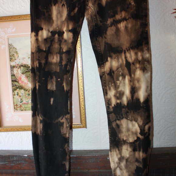 Custom Free People Reverse Tie Dye Button Fly Skinny Jeans 🌵 25 - Picture 7 of 15